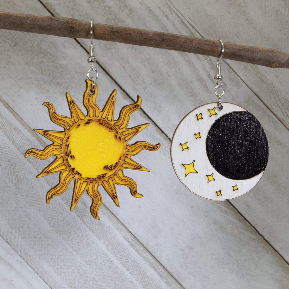 Sun and Moon Dangle Earrings - - Cate's Concepts, LLC