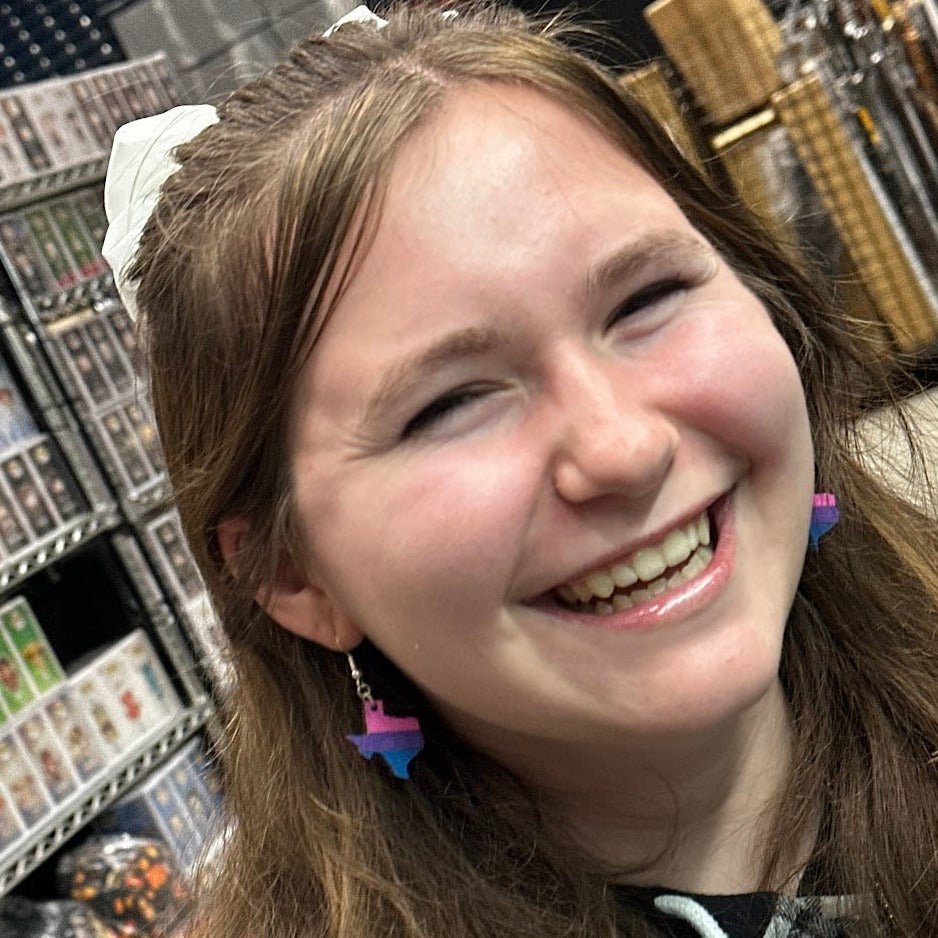 Texas LGBTQ+ Bi Wooden Dangling Earrings - - Cate's Concepts, LLC