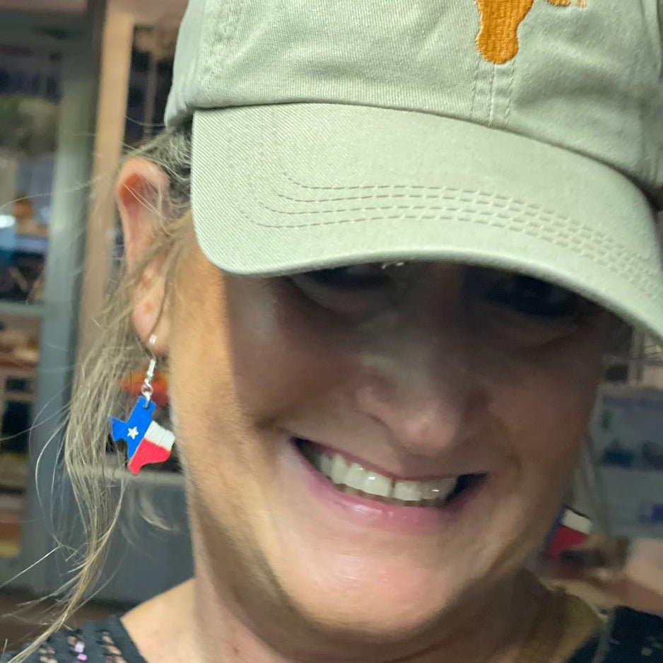 Texas State Flag Wooden Dangle Earrings - - Cate's Concepts, LLC