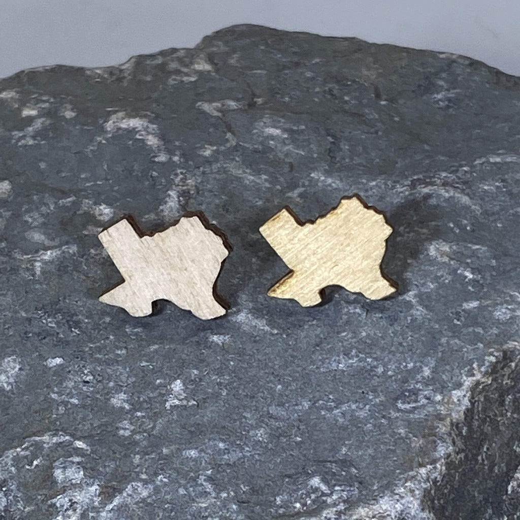 Texas State Wooden Dangle Earrings - Plain - Cate's Concepts, LLC