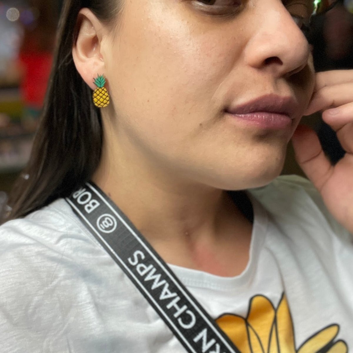 Tropical Pineapples Wooden Dangle Earrings - Cufflinks - Cate's Concepts, LLC