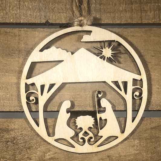 Wooden Nativity Scene Ornament - - Cate's Concepts, LLC