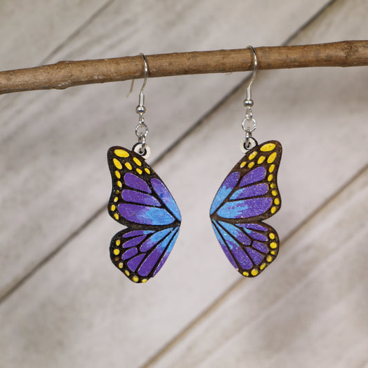 Monarch Butterfly Wooden Earrings | Celestial Nature Jewelry