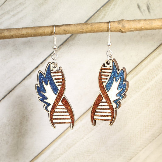 Angelman Syndrome Wooden Earrings - Cate's Concepts, LLC