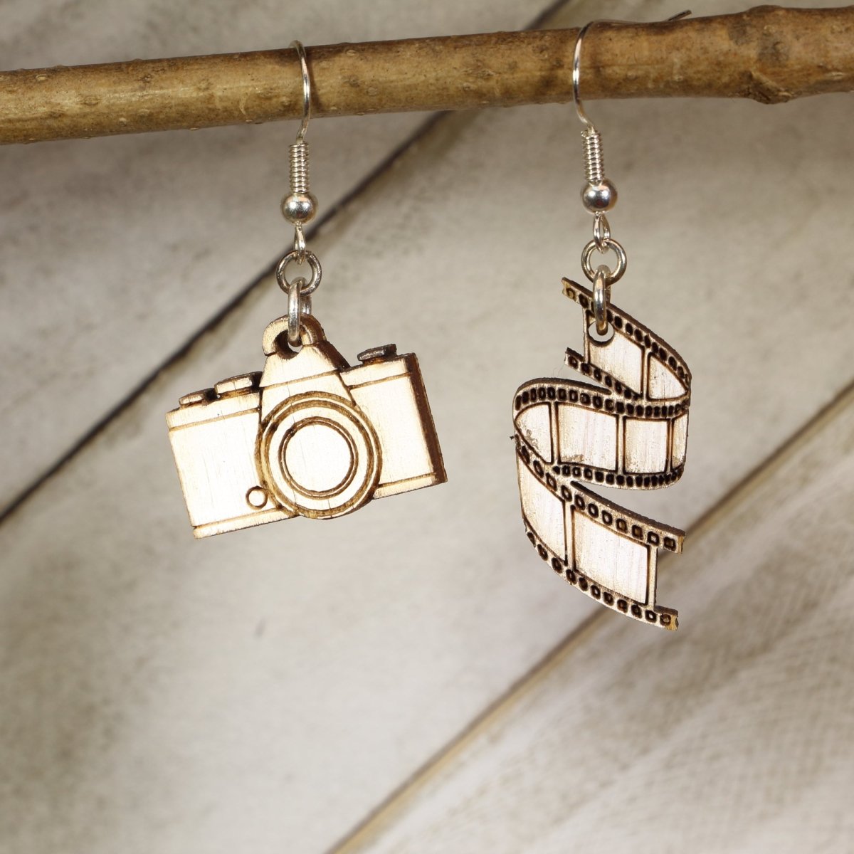 Captured Moments Wooden Earrings - Cate's Concepts, LLC