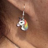 Cute Magical Unicorn Earrings - Fantasy Jewelry for Unicorn Lovers - Dangle - Cate's Concepts, LLC