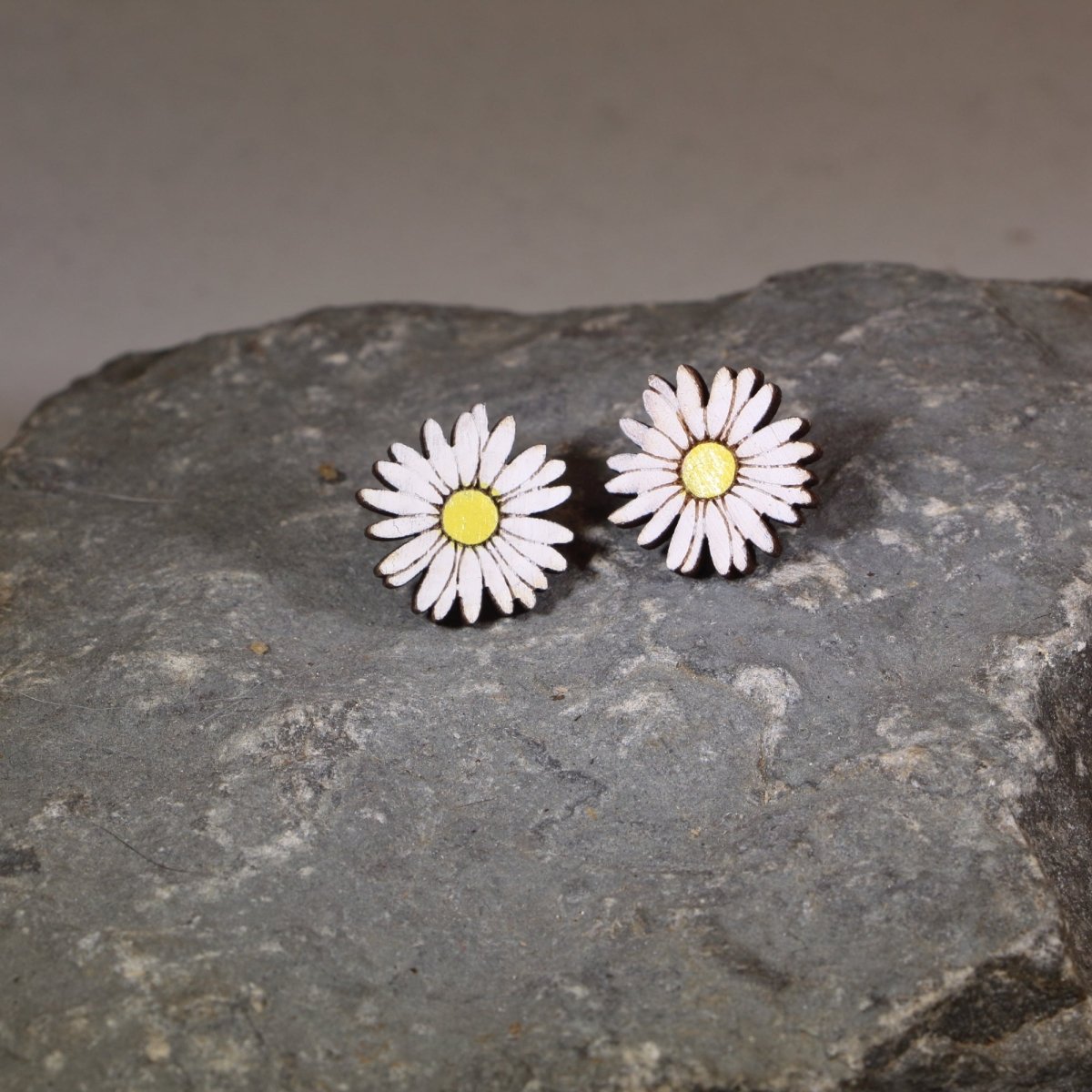 Daisy Delight Wooden Earrings - Studs - Cate's Concepts, LLC