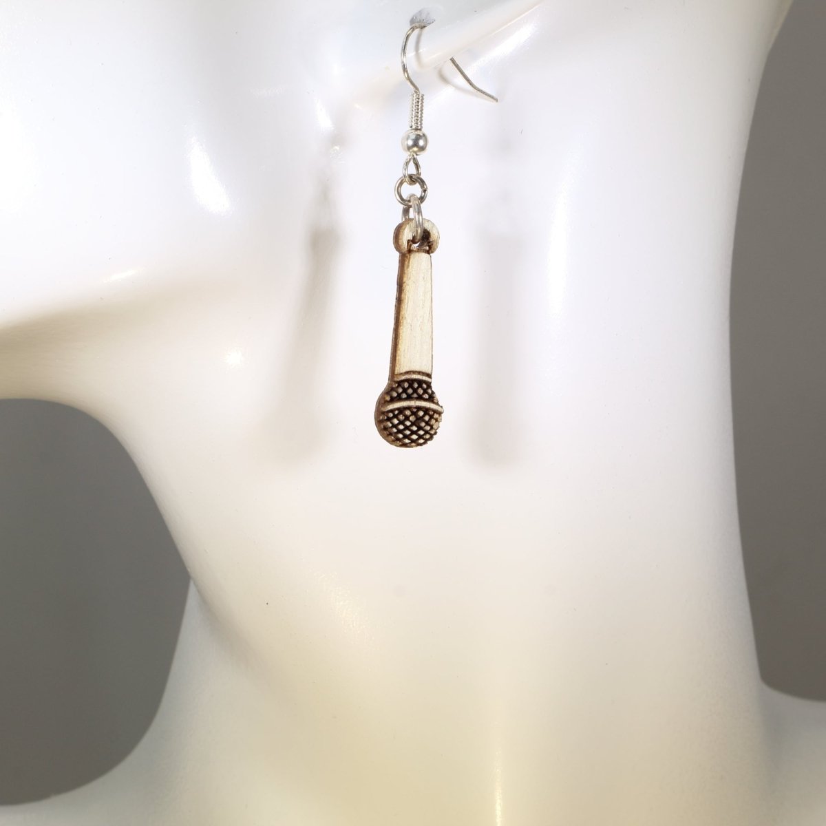 Hanging Microphones Dangle Earrings - - Cate's Concepts, LLC