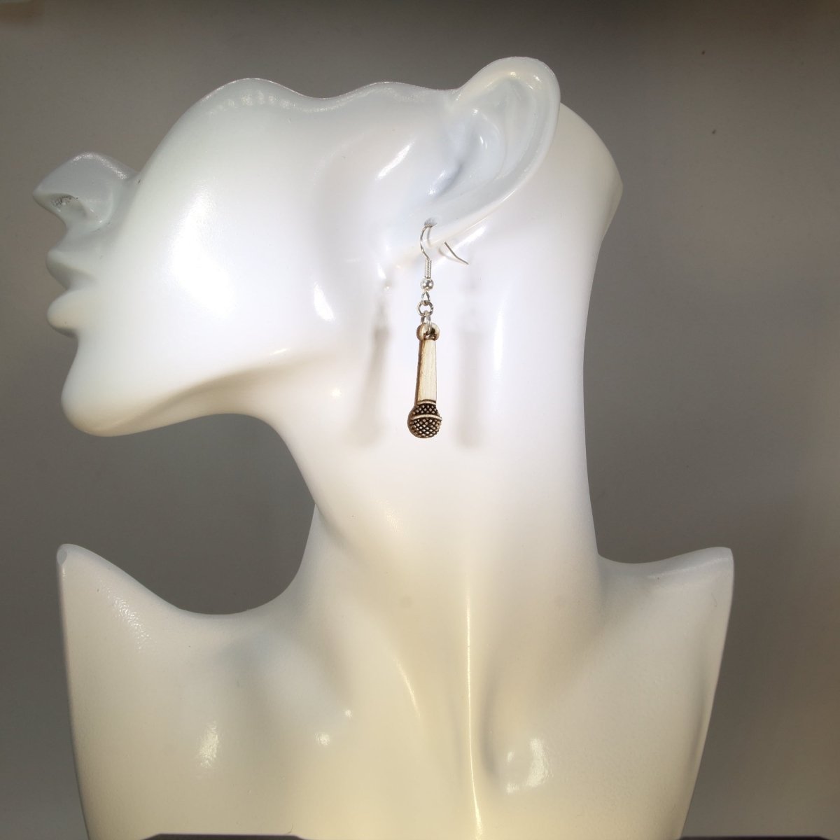 Hanging Microphones Dangle Earrings - - Cate's Concepts, LLC