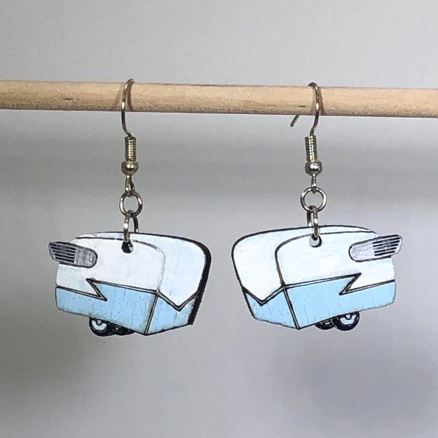 Shasta Camper Wooden Earrings | Retro Travel Trailer Jewelry