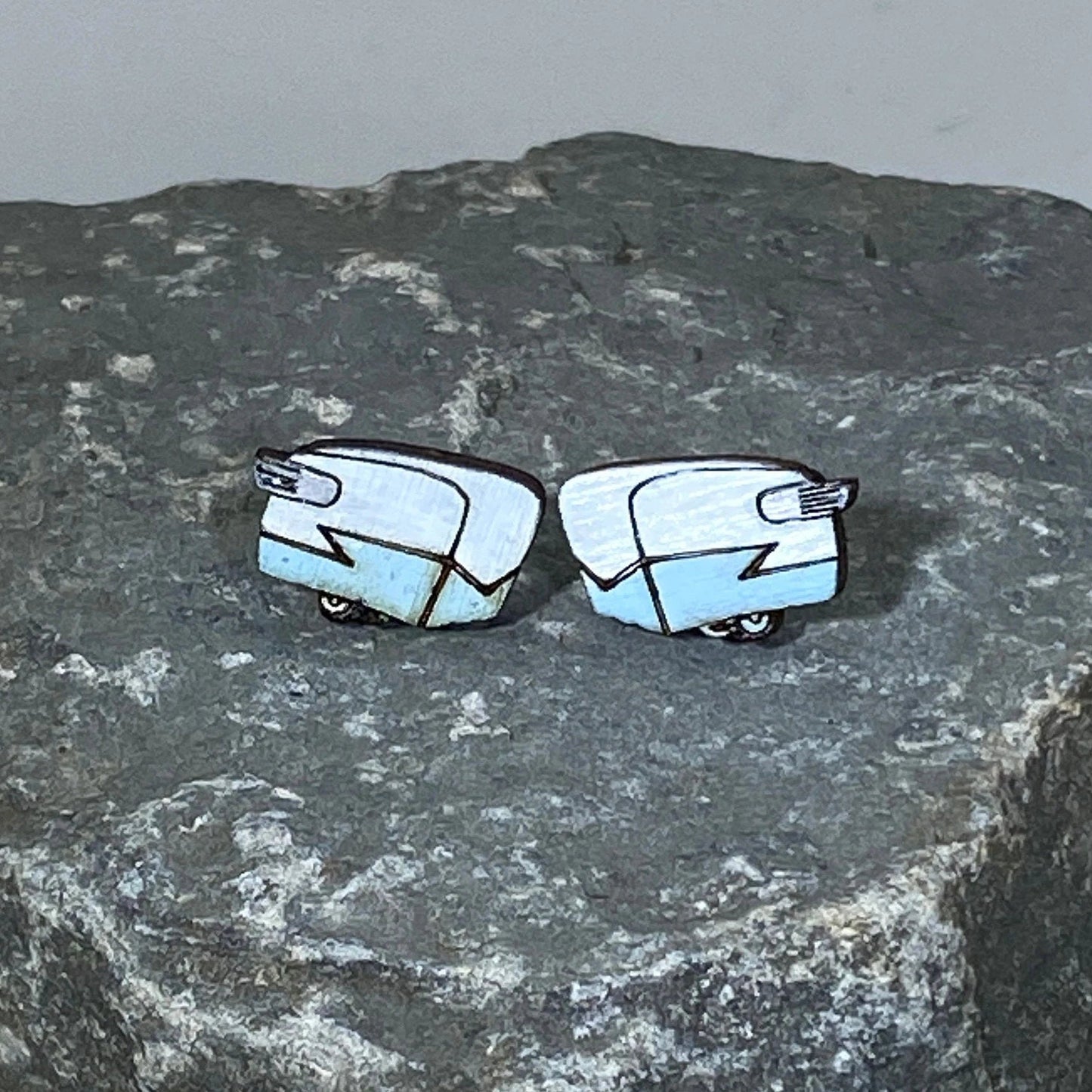 Shasta Camper Wooden Earrings | Retro Travel Trailer Jewelry