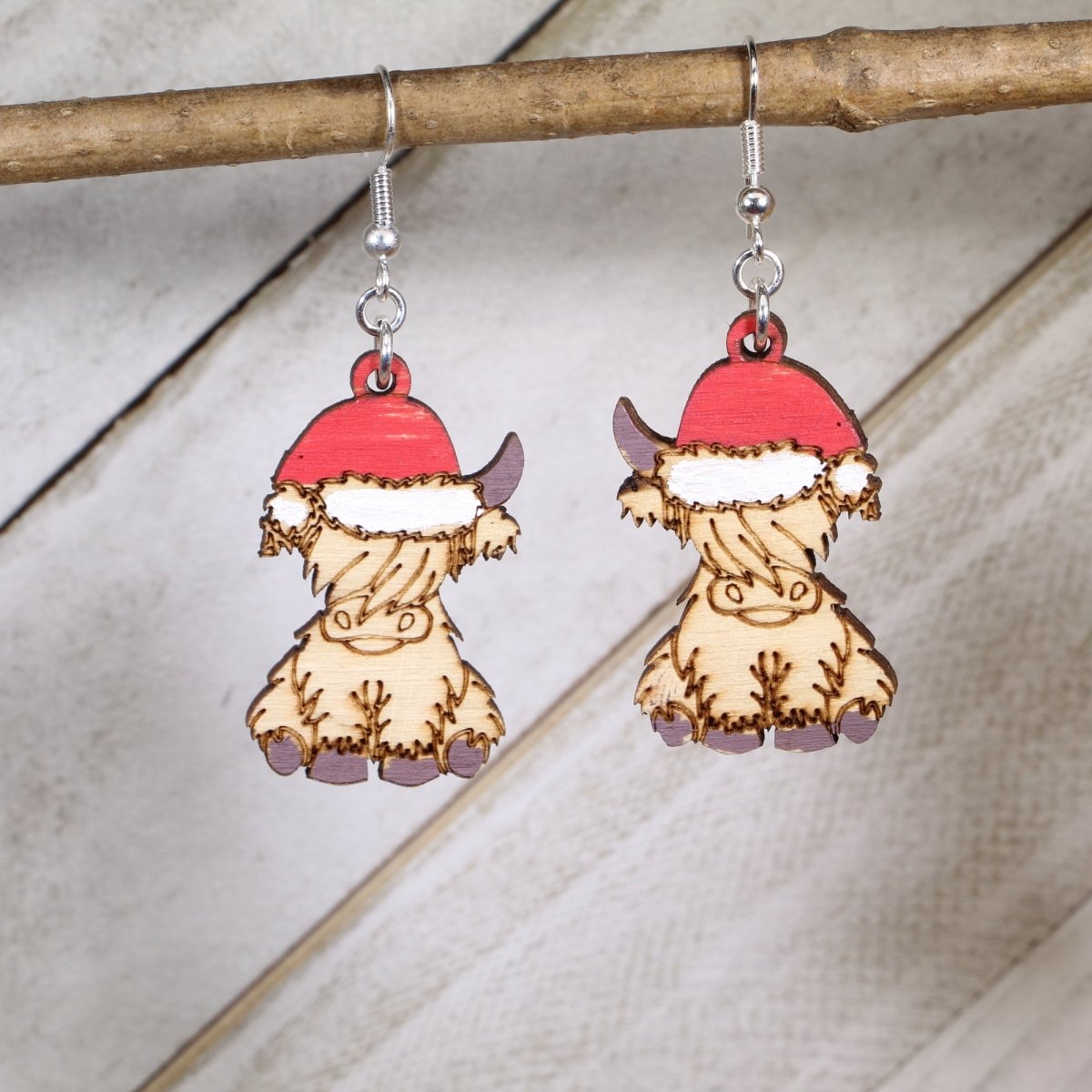 Jolly Highland Cow Earrings - Cate's Concepts, LLC