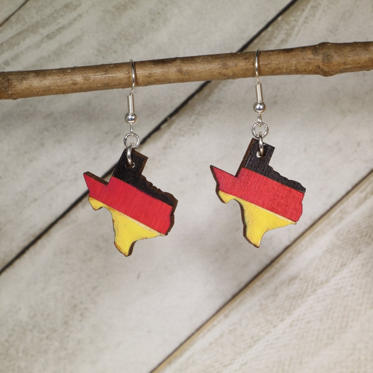 Lone Star Deutschland Wooden Dangle Earrings - Dangle - Cate's Concepts, LLC