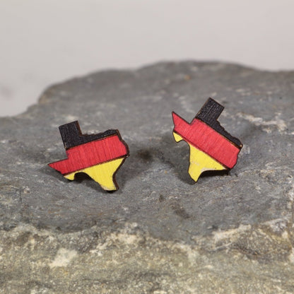 Lone Star Deutschland Wooden Dangle Earrings - Studs - Cate's Concepts, LLC