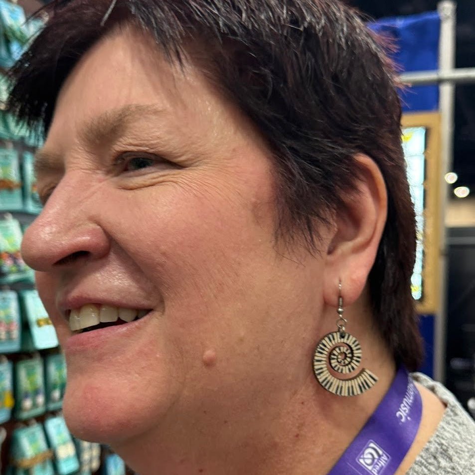 Piano Swirling Keyboard Wooden Dangle Earrings - Cate's Concepts, LLC
