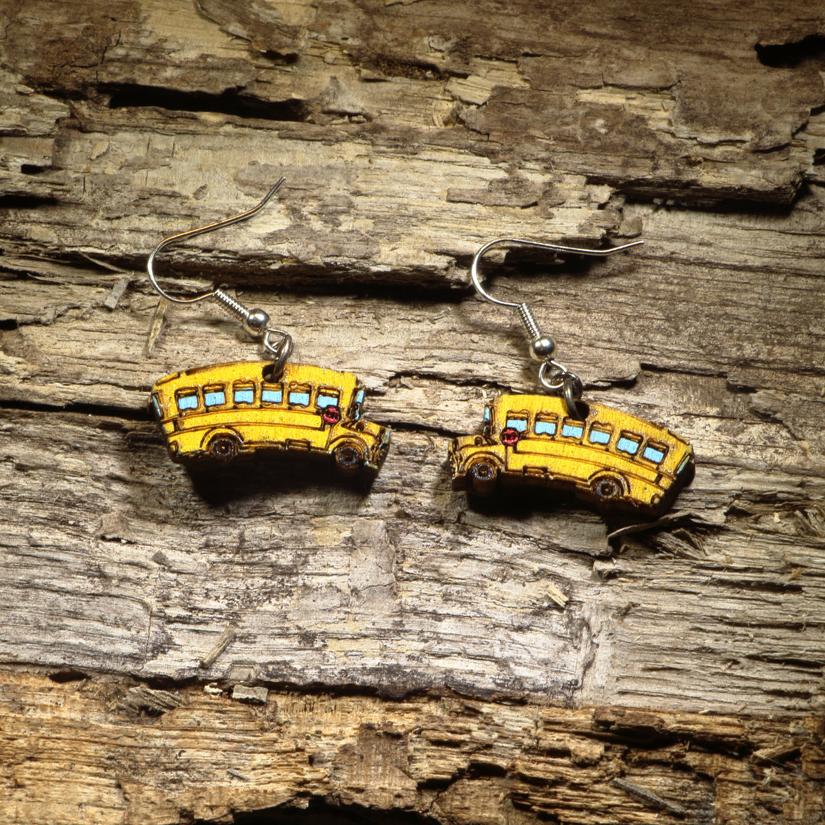 School Bus Wooden Earrings | Teacher Back to School Jewelry