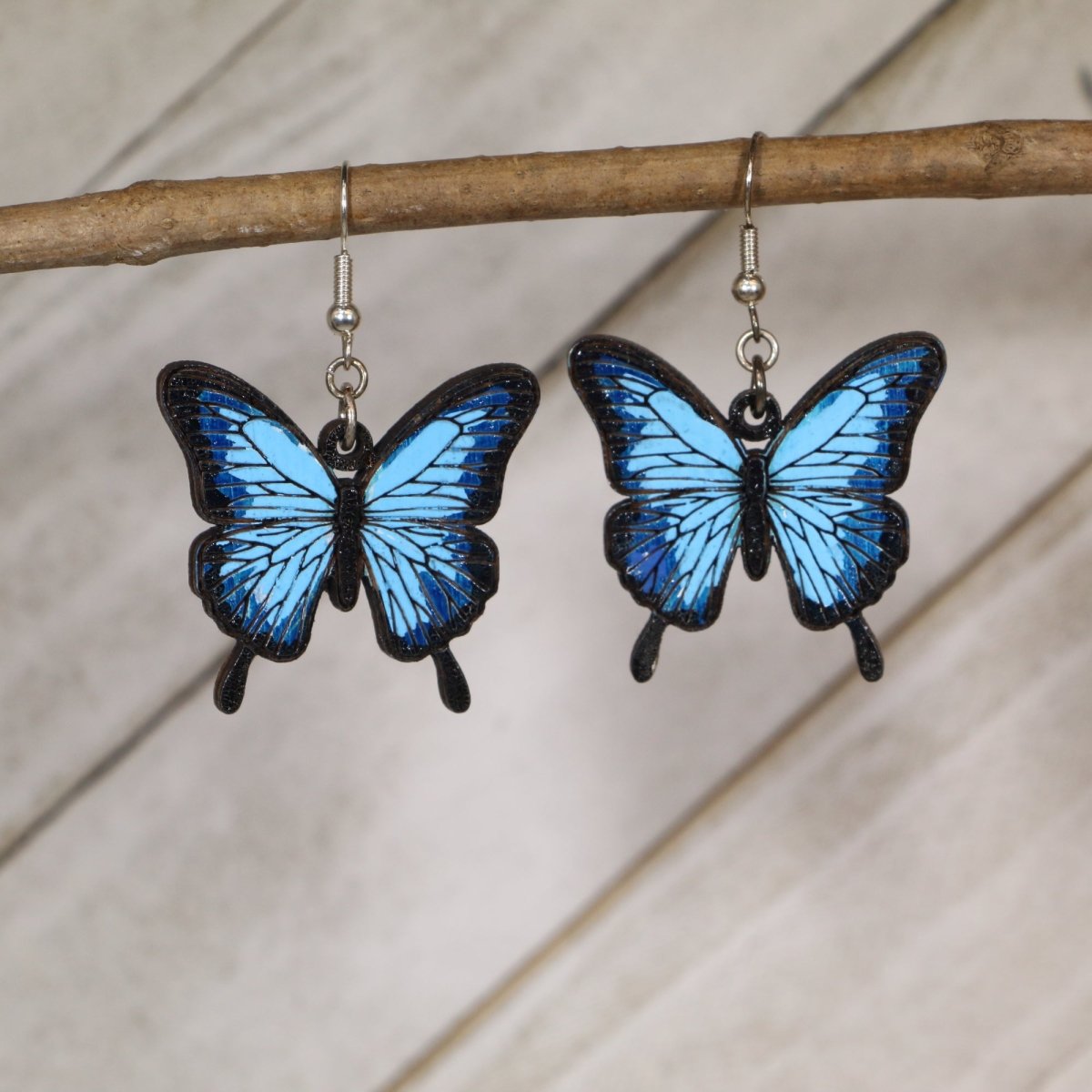 Stunning Blue Morpho Butterfly Earrings | Unique Nature - Inspired Jewelry - Cate's Concepts, LLC