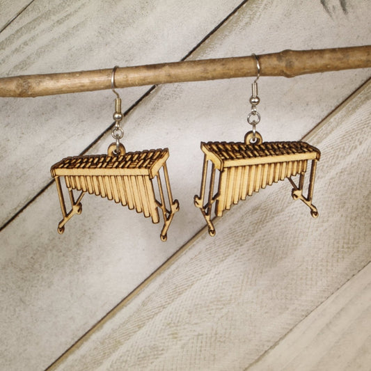 Xylophone Dangle Wooden Earrings - Cate's Concepts, LLC