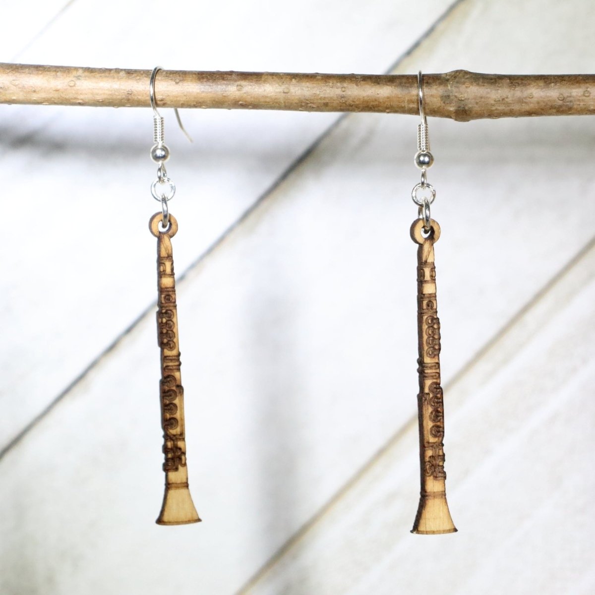 Play your style in perfect harmony with these Clarinet Wooden Earrings—hand-painted, lightweight, and perfect for band members, musicians, and music lovers who love a smooth, classic sound.