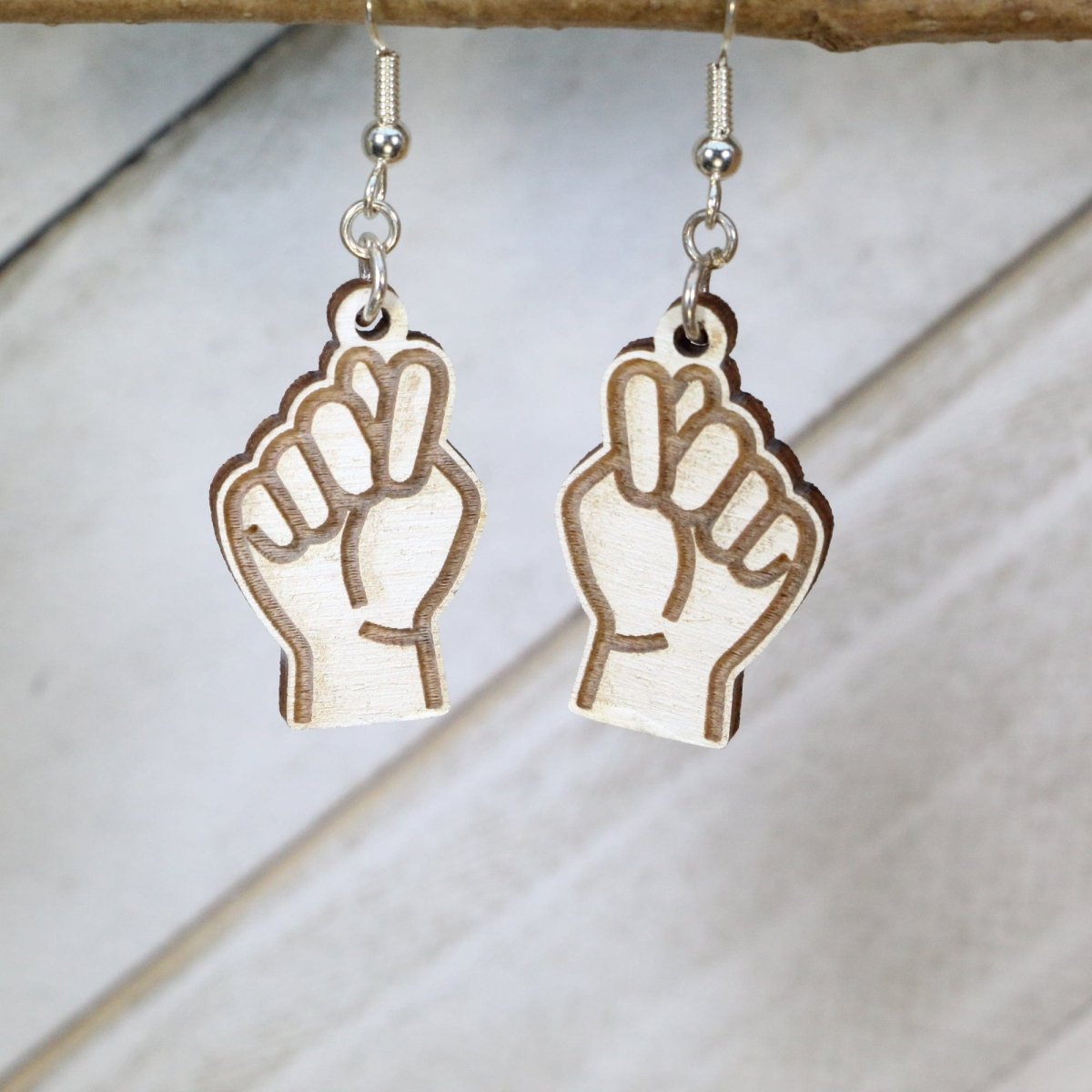 ASL Sign Language Bathroom Earrings - - Cate's Concepts, LLC