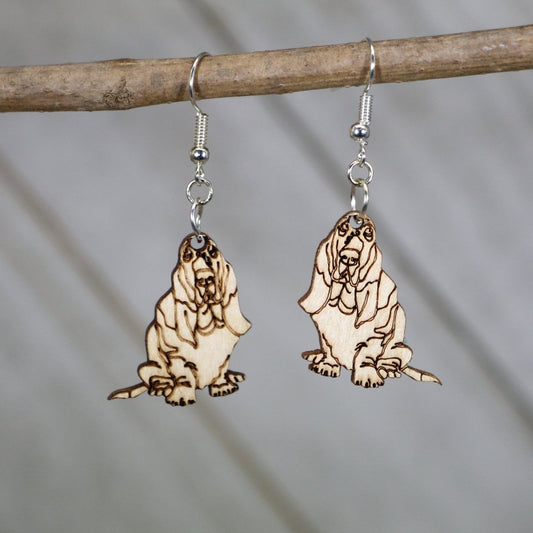 Bassett Hound Dangle Earrings - - Cate's Concepts, LLC