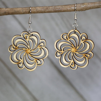 Boho Big Flower Dangle Earrings - - Cate's Concepts, LLC