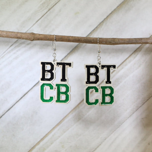 Brenham "BTCB" Wooden Dangle Earring - - Cate's Concepts, LLC