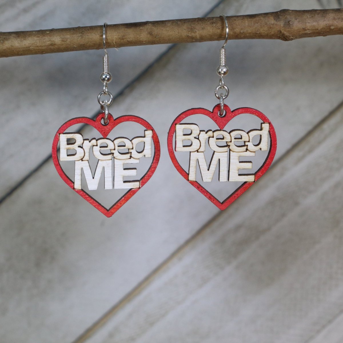 Captivating Breed Me Wooden Dangle Earrings - Red - Cate's Concepts, LLC