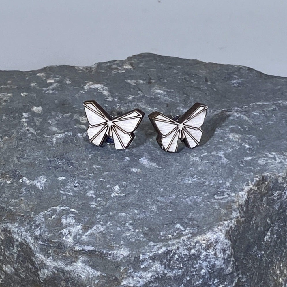 Origami Butterfly Wooden Dangle Earrings | Cate's Concepts, LLC.