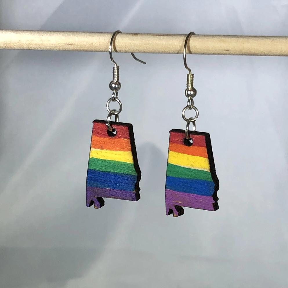LGBTQIA+ Alabama State Pride Dangle Earrings | Cate's Concepts, LLC.