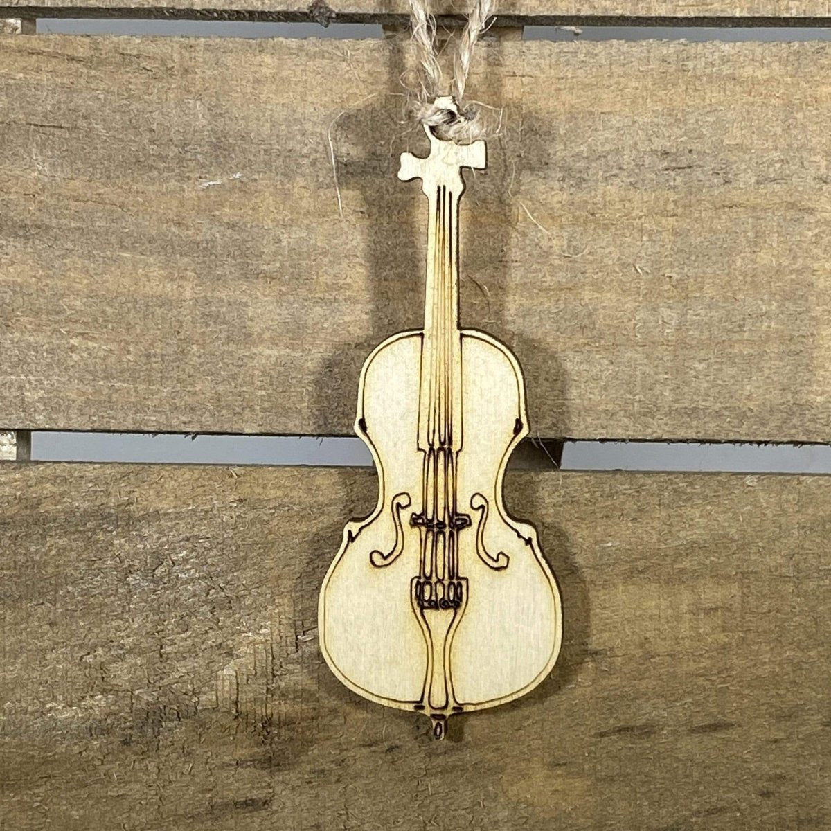Cello Christmas Wooden Ornaments - - Cate's Concepts, LLC