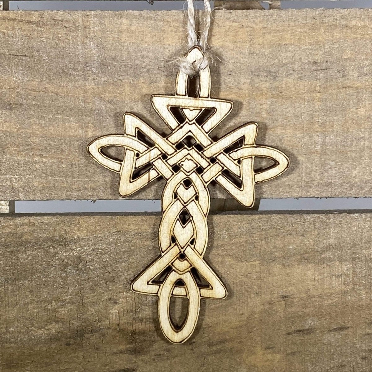 Celtic Cross Wooden Christmas Ornaments - - Cate's Concepts, LLC
