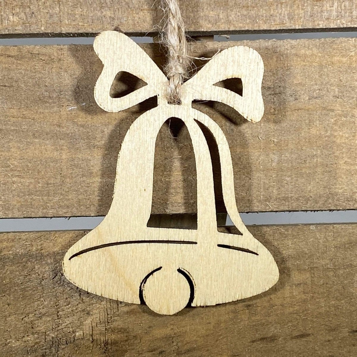 Christmas Bell Wooden Christmas Ornaments - Unpainted - Cate's Concepts, LLC