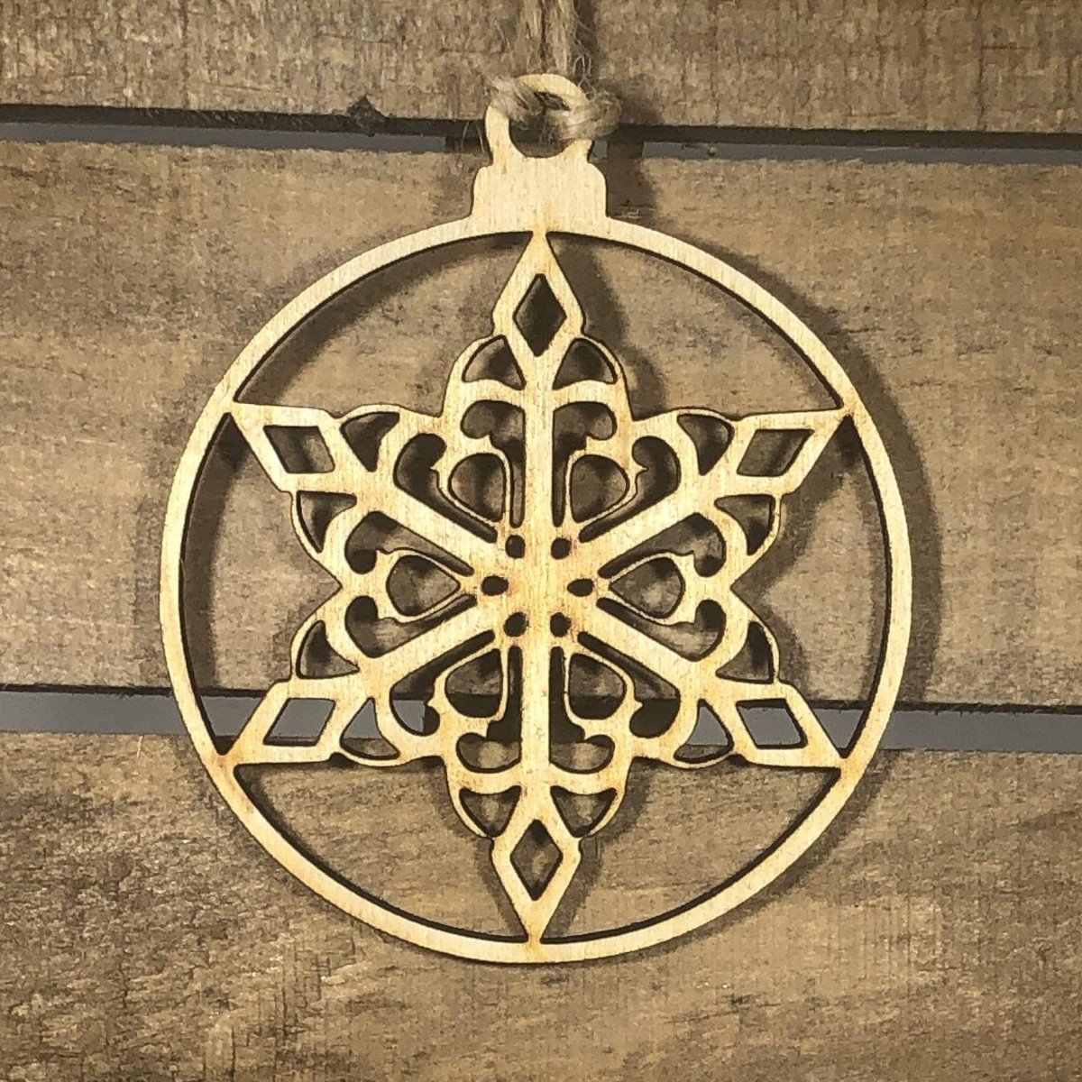 Circle Snowflakes Wooden Ornaments - - Cate's Concepts, LLC