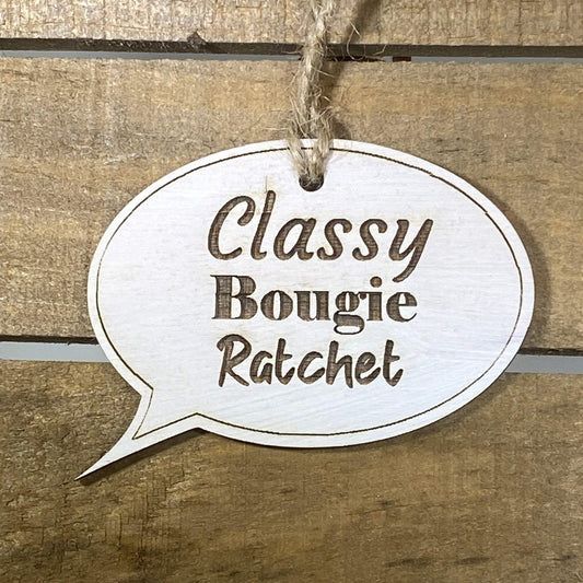 Classy Bougie Ratchet Wooden Ornaments - - Cate's Concepts, LLC