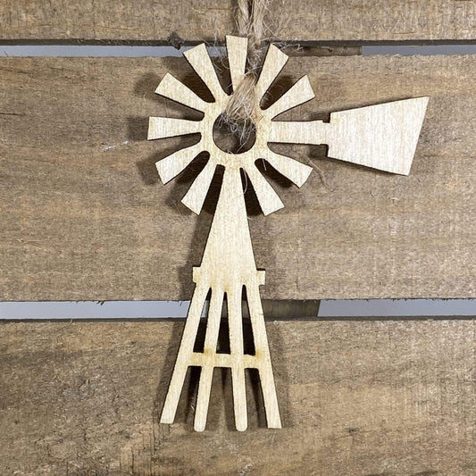 Country Windmill Wooden Ornaments - - Cate's Concepts, LLC