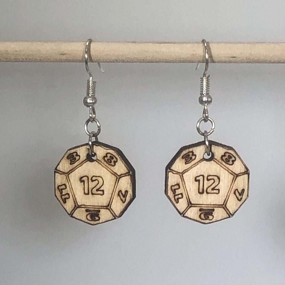 D20 Dungeon & Dragon Dice Dangle Earrings - D12 - Cate's Concepts, LLC