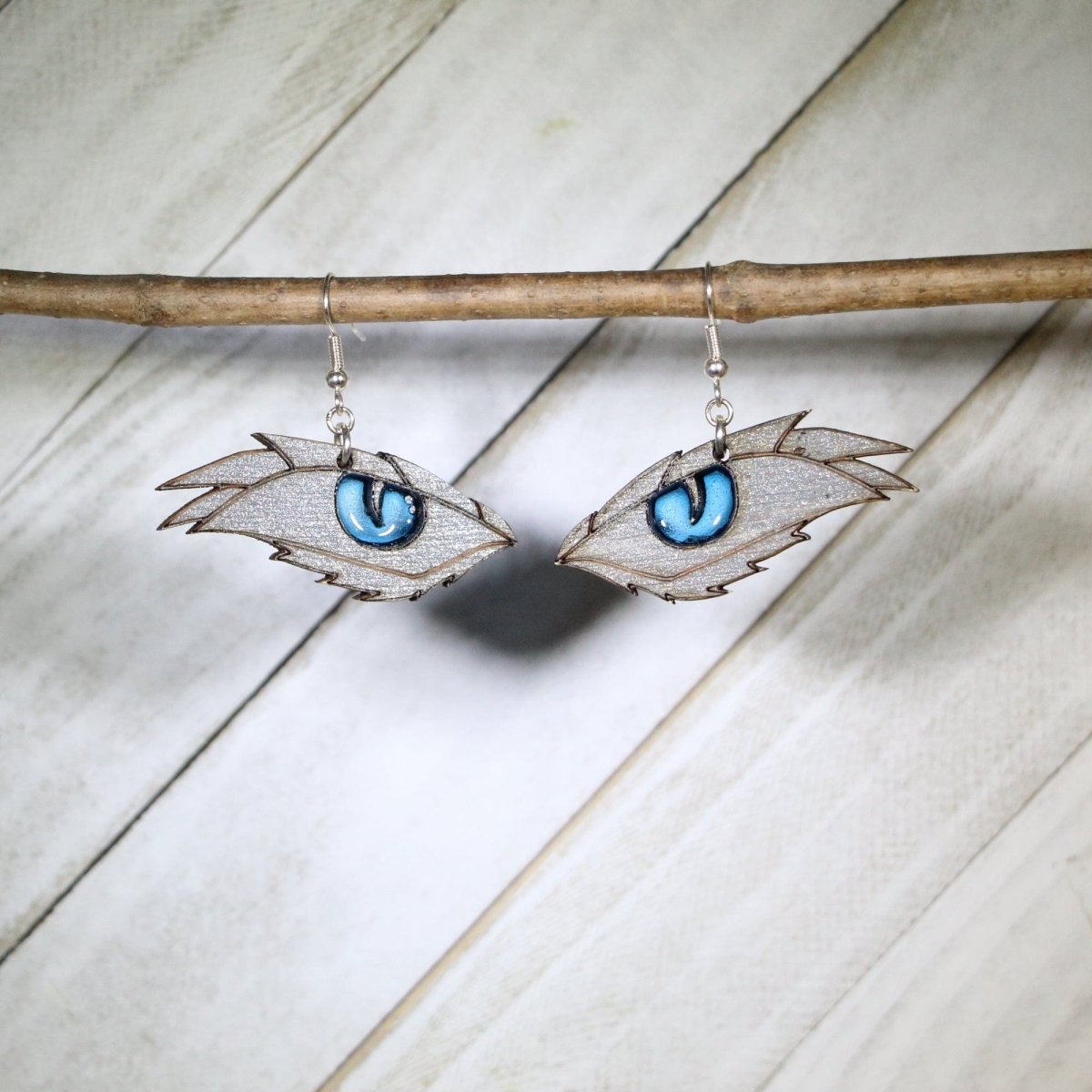 Dragon Eyes Wooden Dangle Earring - - Cate's Concepts, LLC