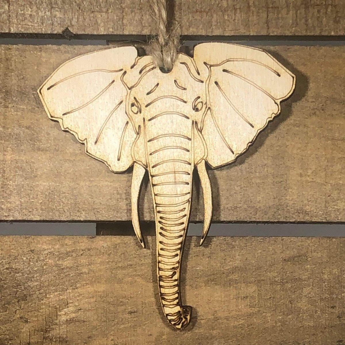 Elephant Wooden Christmas Ornaments - - Cate's Concepts, LLC