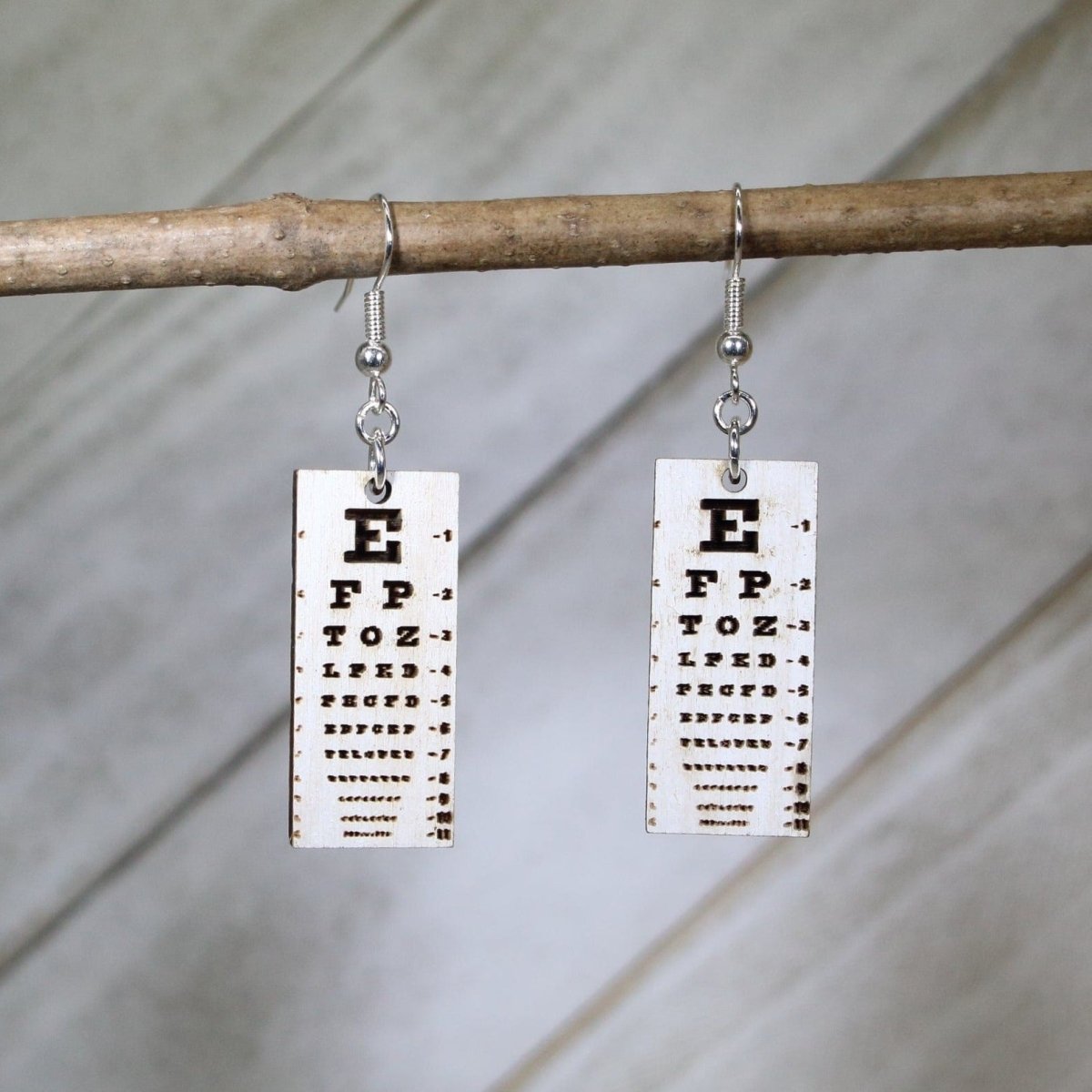 Eye Chart Wooden Dangle Earrings - - Cate's Concepts, LLC