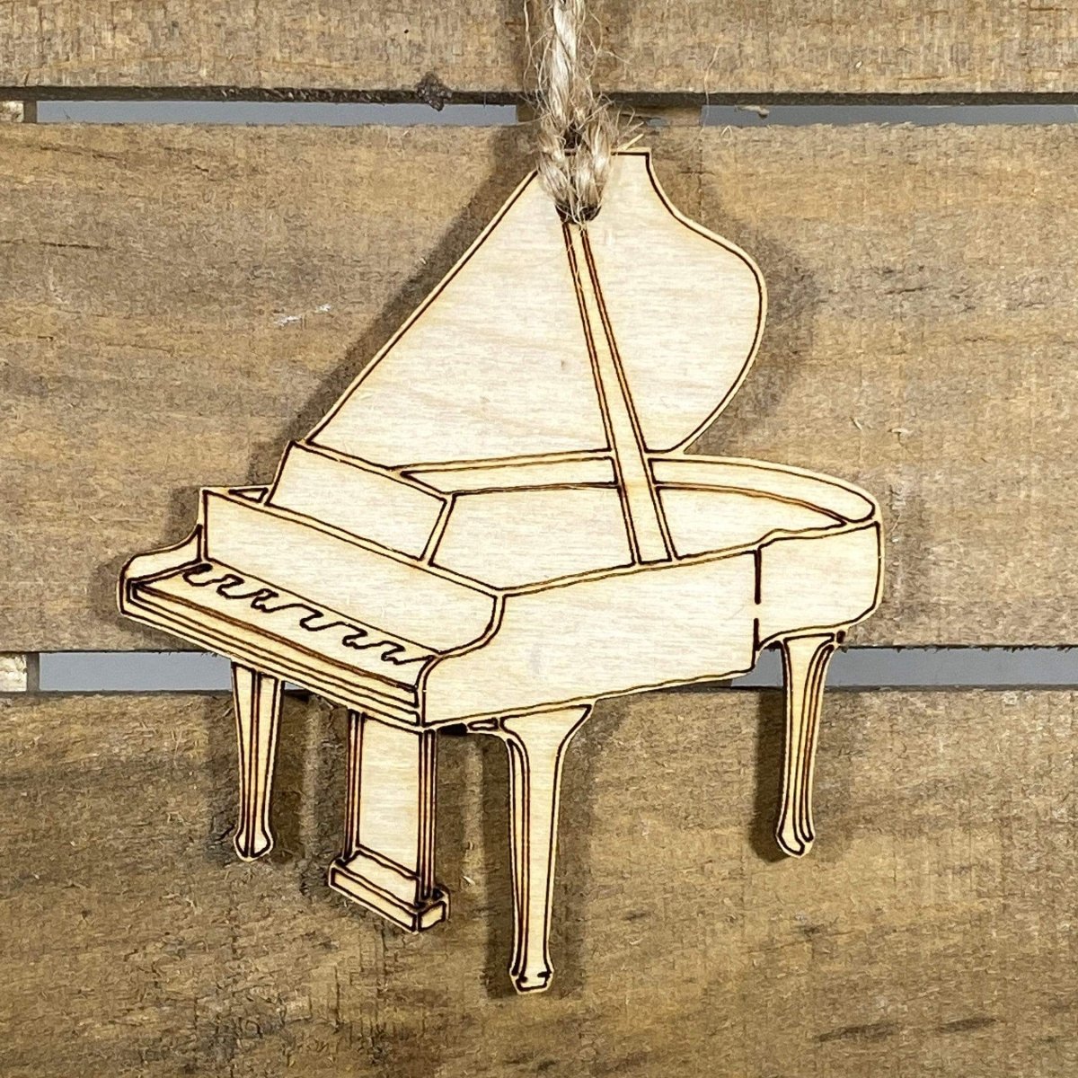 Grand Piano Wooden Christmas Ornaments - - Cate's Concepts, LLC