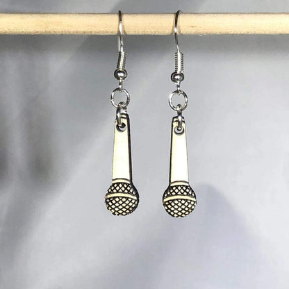 Hanging Microphones Dangle Earrings - - Cate's Concepts, LLC