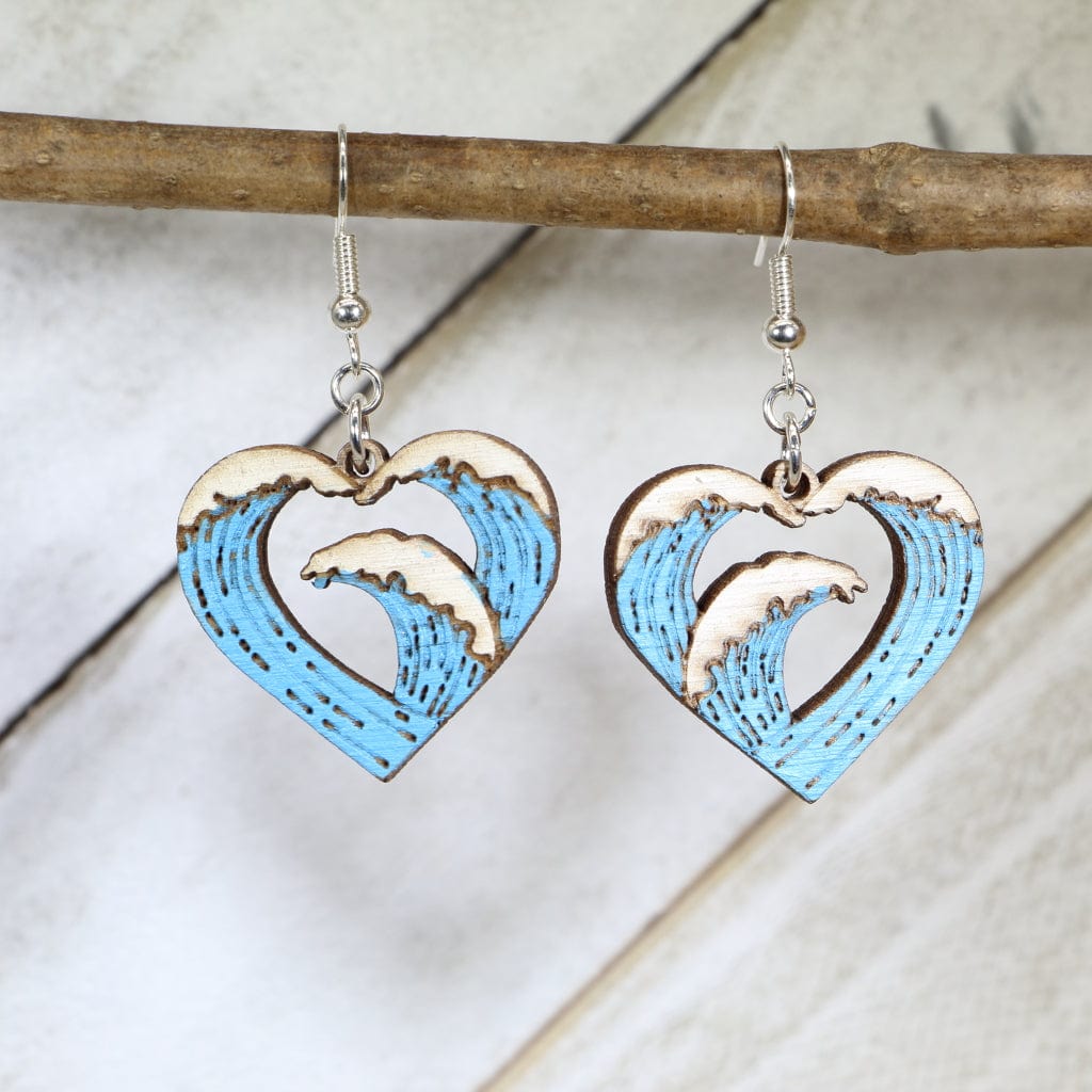 Heart Wave Dangle Earring - - Cate's Concepts, LLC