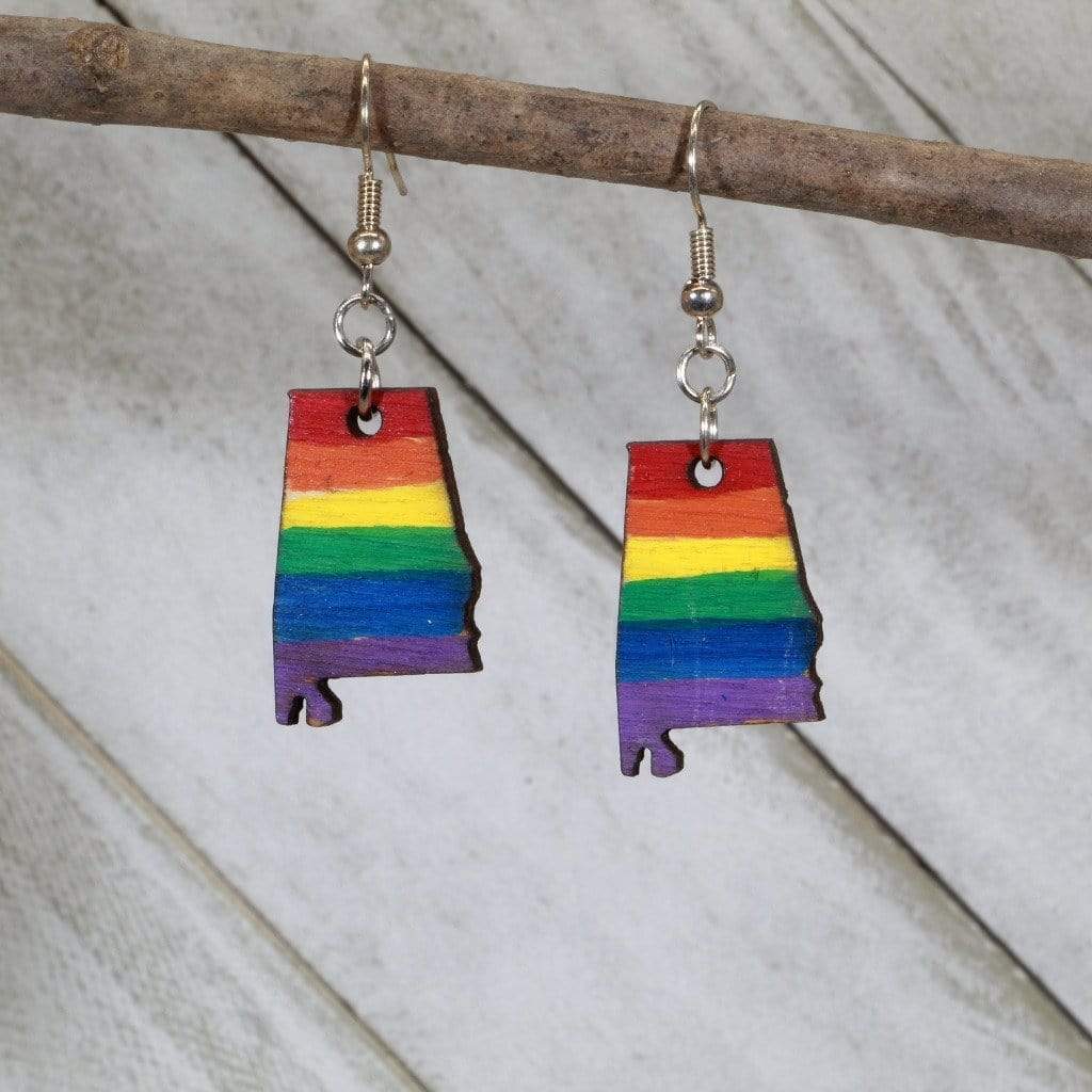 LGBTQIA+ Alabama State Pride Dangle Earrings - - Cate's Concepts, LLC
