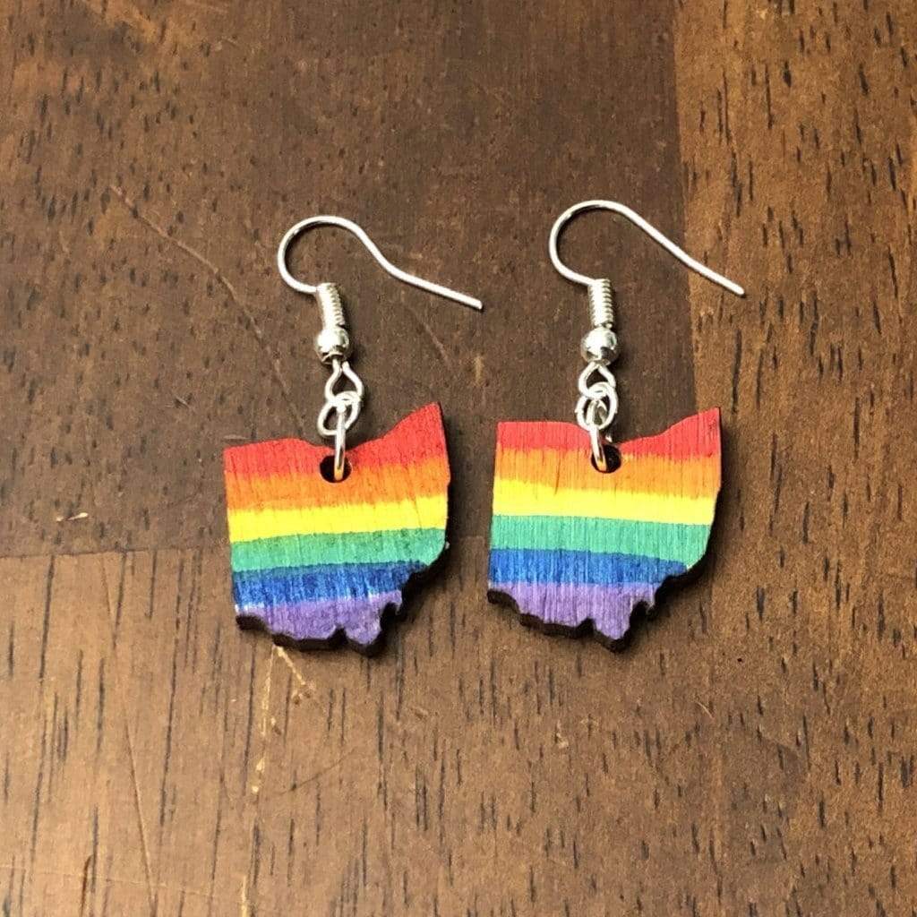 LGBTQIA+ Ohio State Pride Dangle Earrings - - Cate's Concepts, LLC