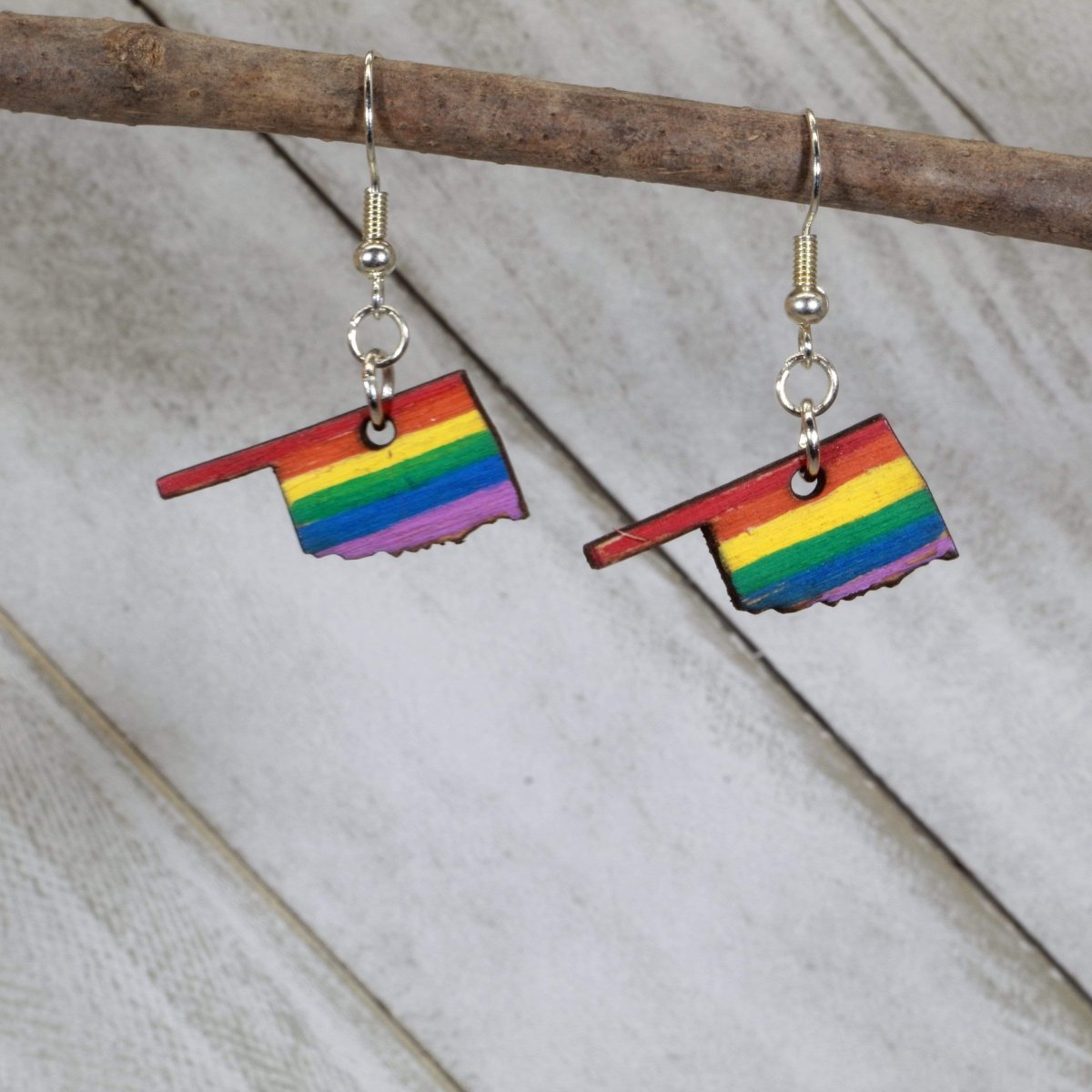 LGBTQIA+ Oklahoma State Pride Dangle Earrings - - Cate's Concepts, LLC