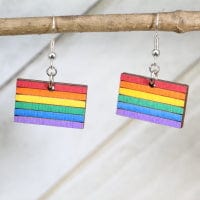 LGBTQIA+ Pride Wooden Earrings - - Cate's Concepts, LLC