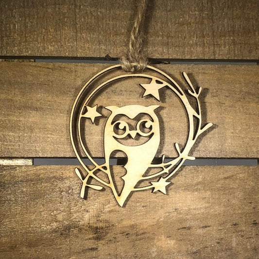 Owl Christmas Wooden Ornaments - - Cate's Concepts, LLC
