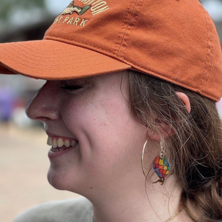 Rainbow Hot Air Balloon Earrings - - Cate's Concepts, LLC
