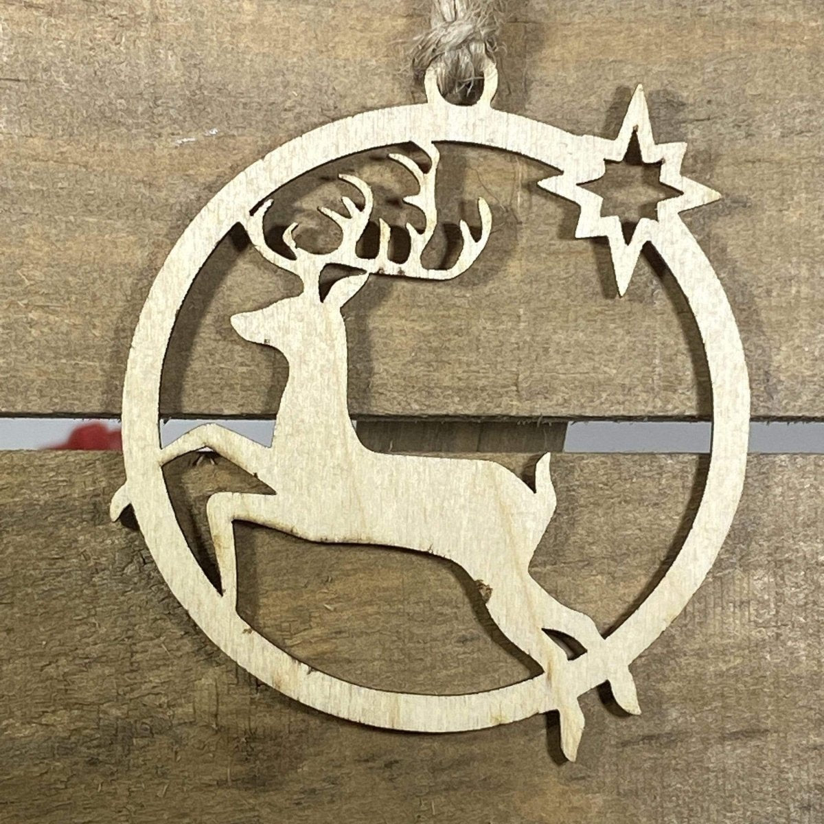 Reindeer Christmas Wooden Ornaments - Unpainted - Cate's Concepts, LLC